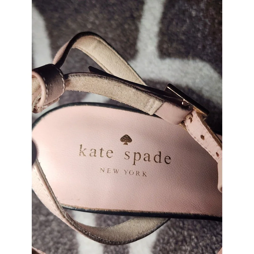 KATE SPADE NEW YORK Lydia Jewel Pumps Pink Black T Strap Size 9 M EUC